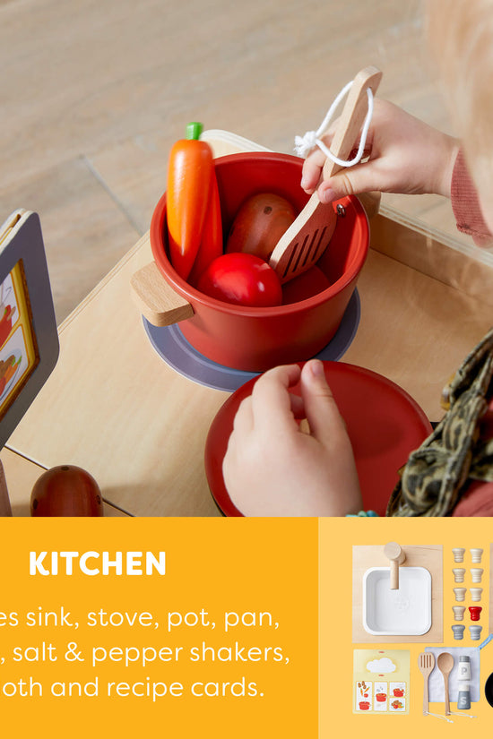 Creative Play 3 in 1 – Play Kitchen, Store & Workshop