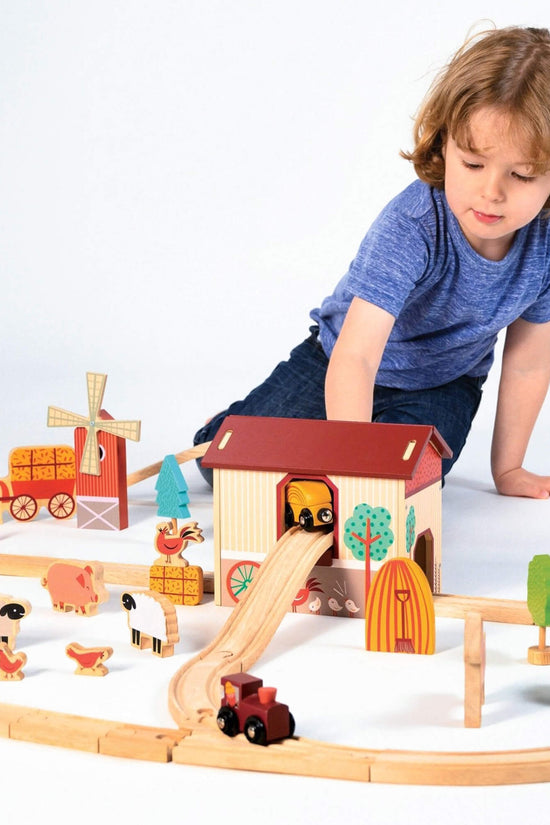 Farmyard Wooden Train Set