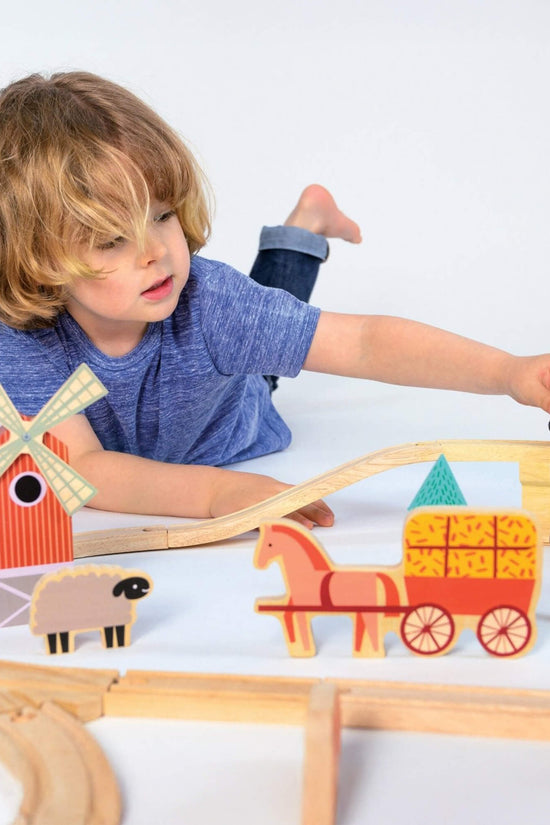 Farmyard Wooden Train Set
