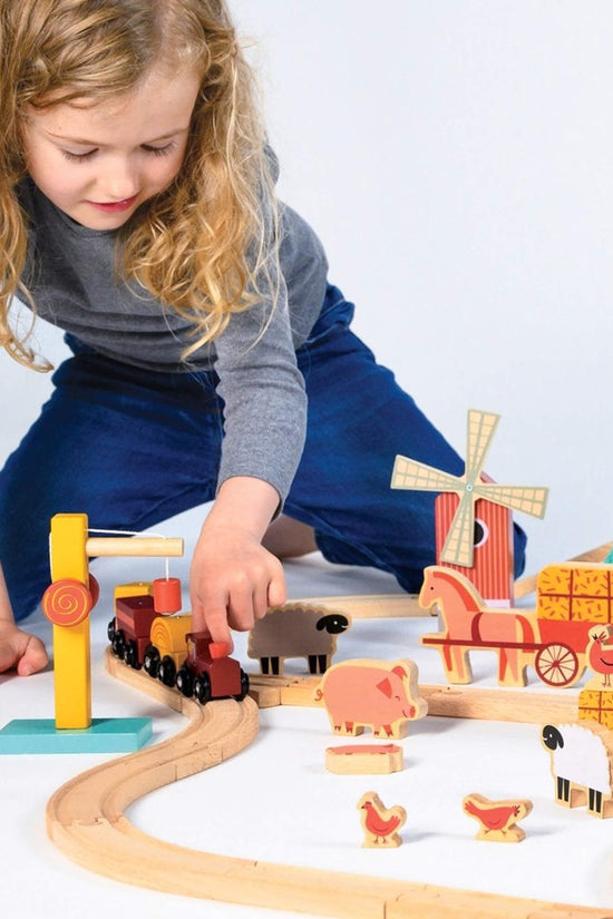 Farmyard Wooden Train Set