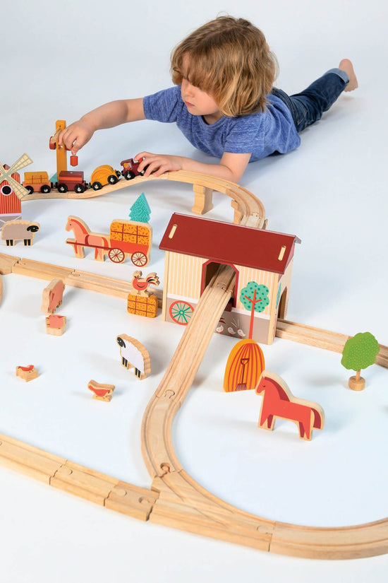 Farmyard Wooden Train Set