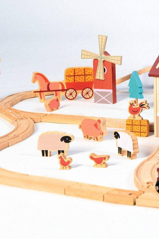 Farmyard Wooden Train Set