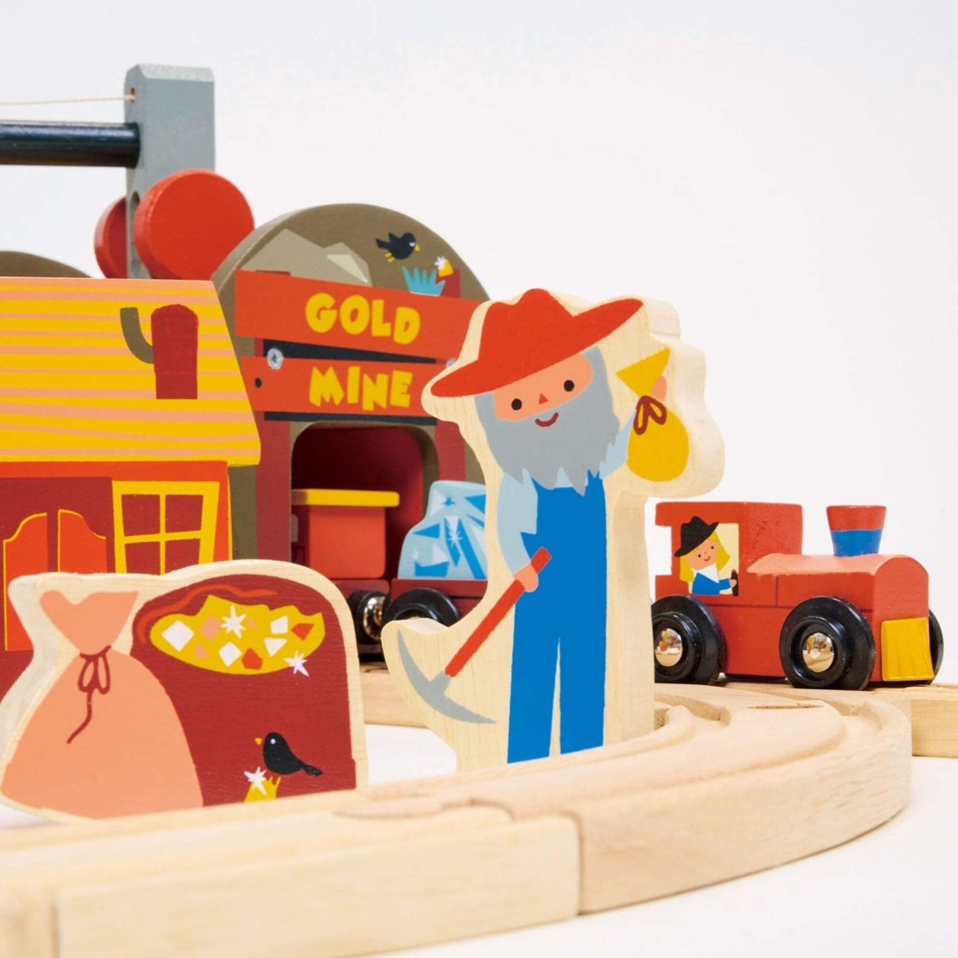 Gold Mine Wooden Train Track Set