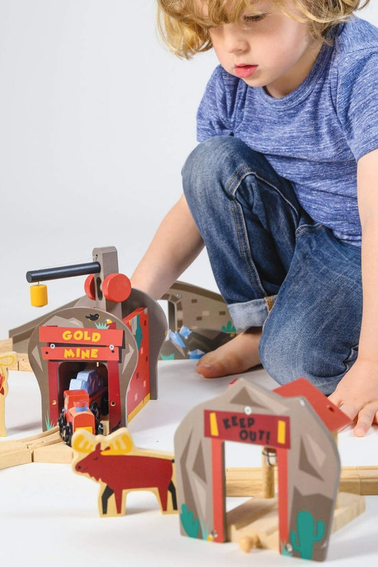 Gold Mine Wooden Train Track Set