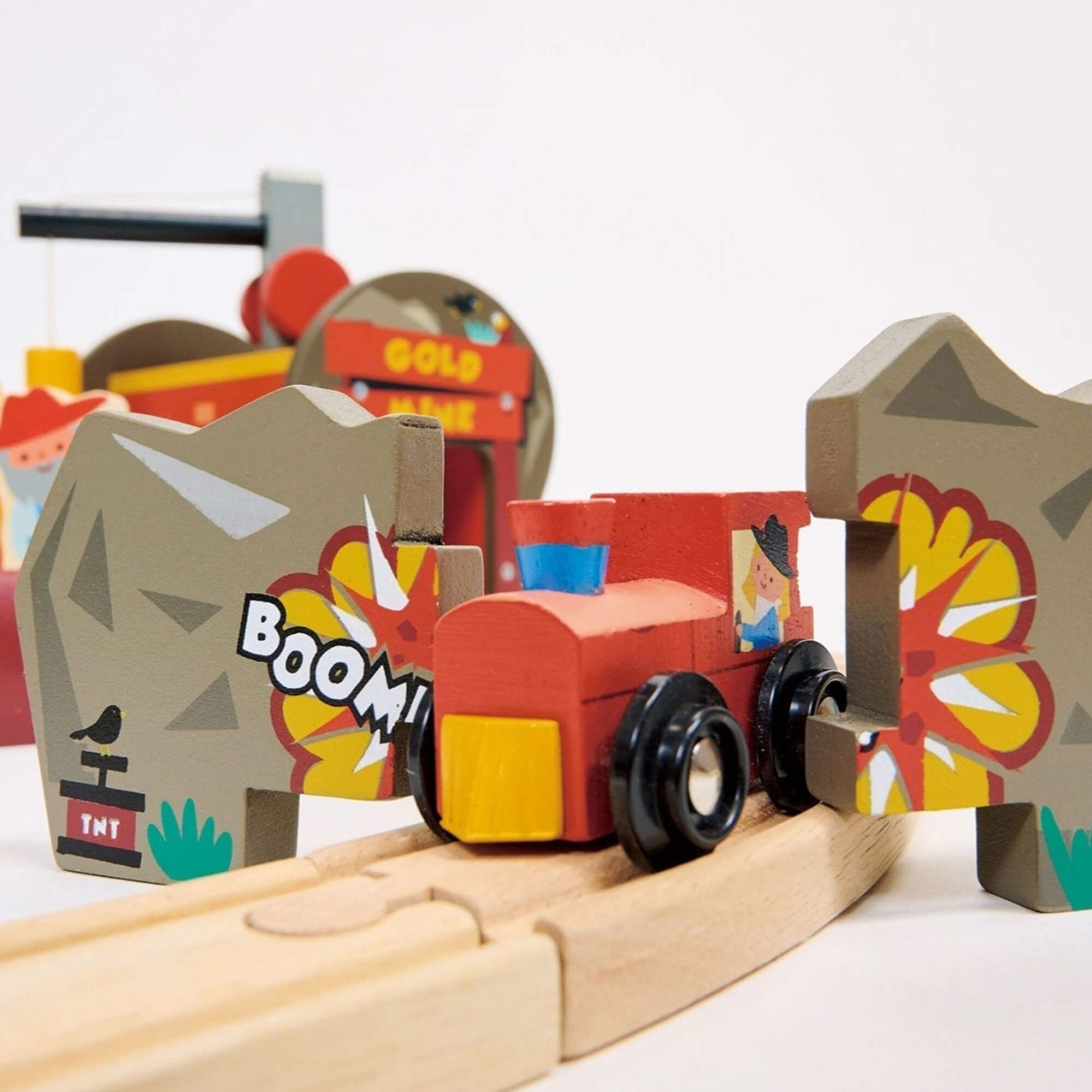 Gold Mine Wooden Train Track Set