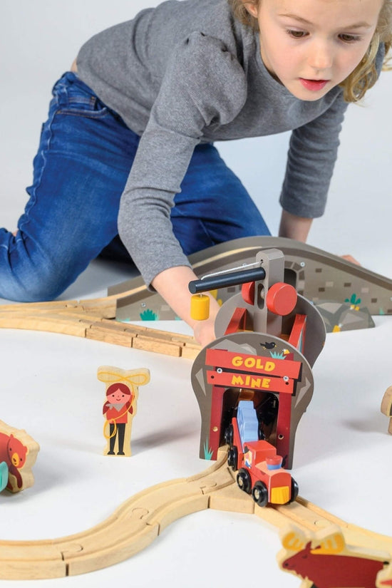 Gold Mine Wooden Train Track Set