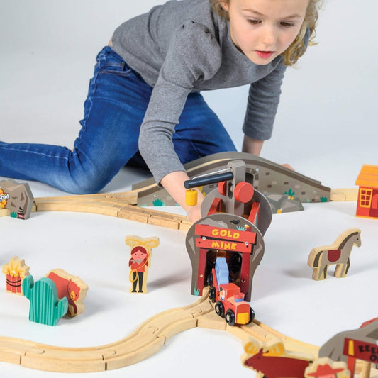 Gold Mine Wooden Train Track Set