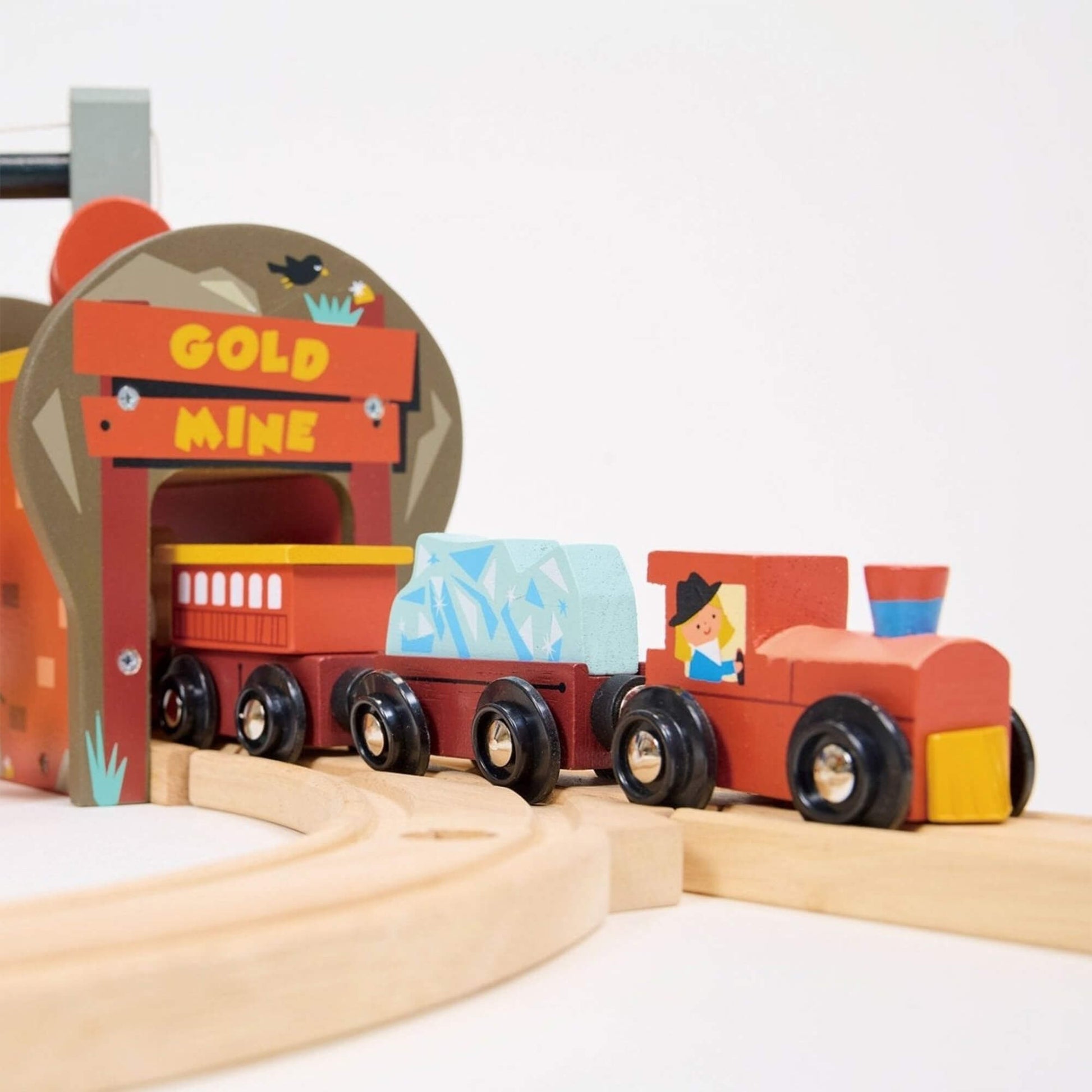 Gold Mine Wooden Train Track Set