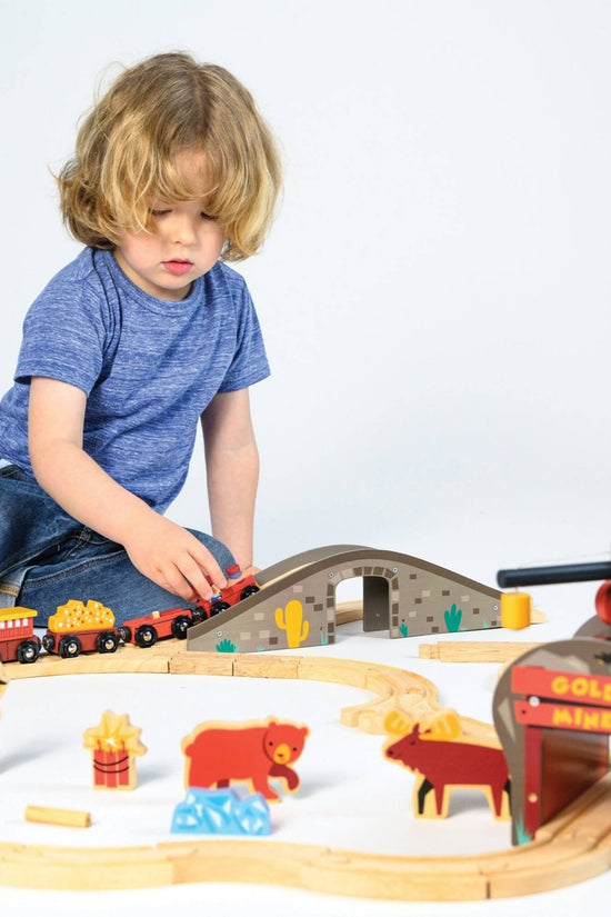 Gold Mine Wooden Train Track Set