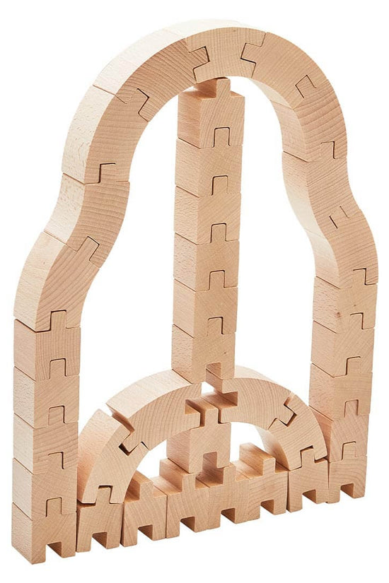 Interlocking Wooden Blocks Construction Set