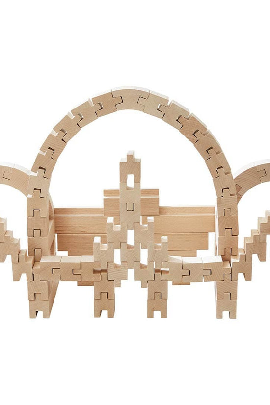 Interlocking Wooden Blocks Construction Set
