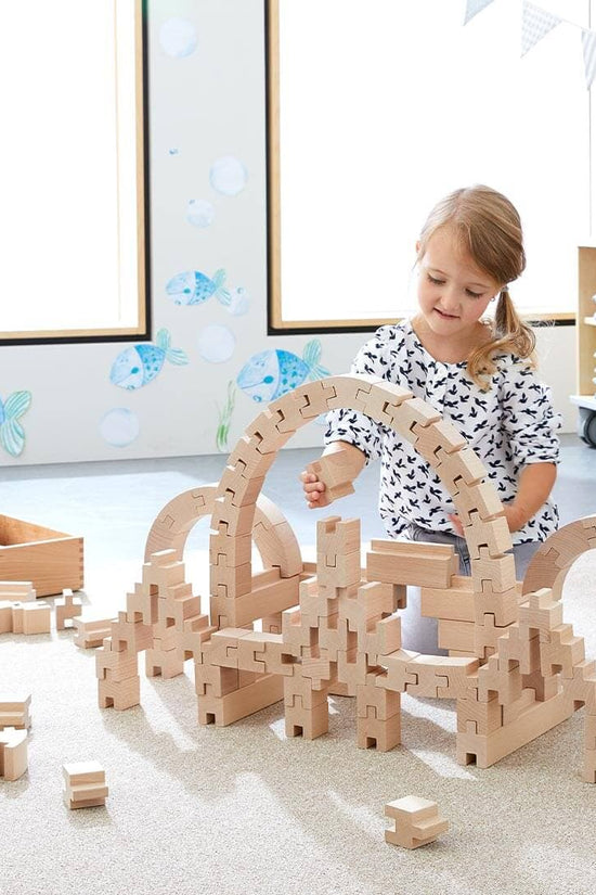 Interlocking Wooden Blocks Construction Set