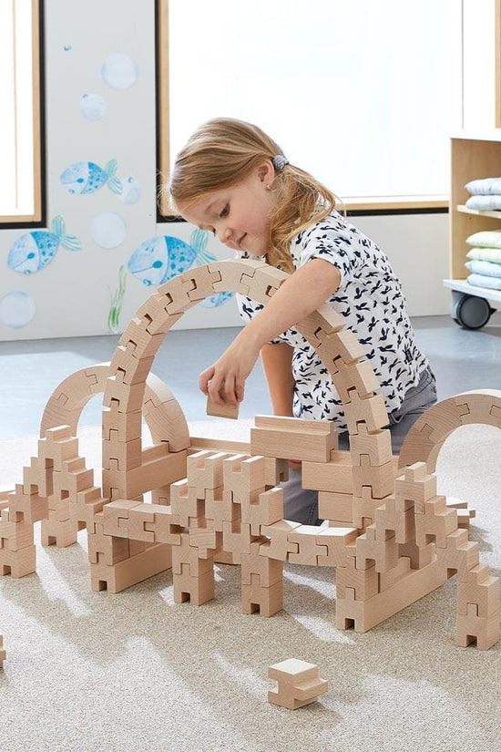 Interlocking Wooden Blocks Construction Set