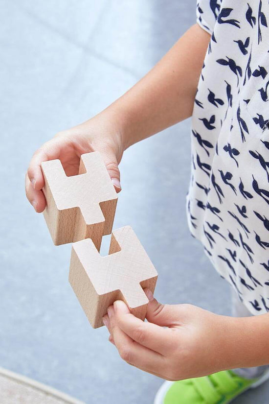Interlocking Wooden Blocks Construction Set