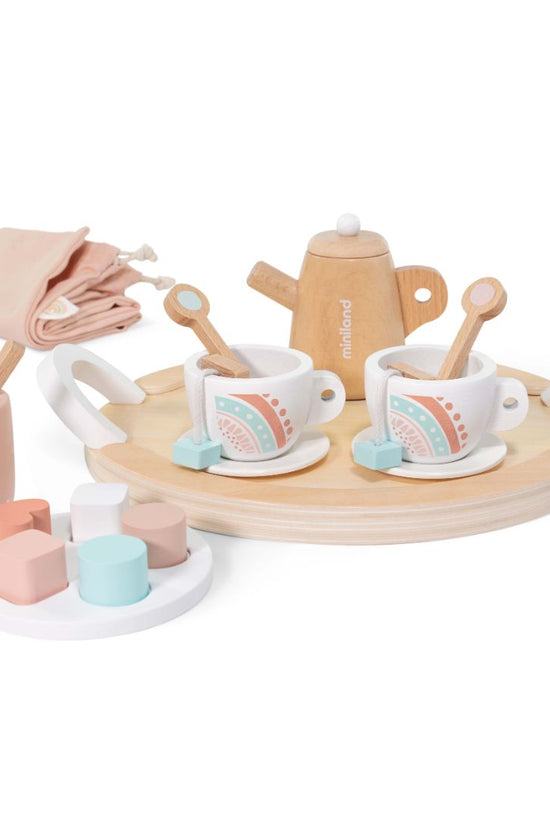 Doll-Sized Wooden Tea Set