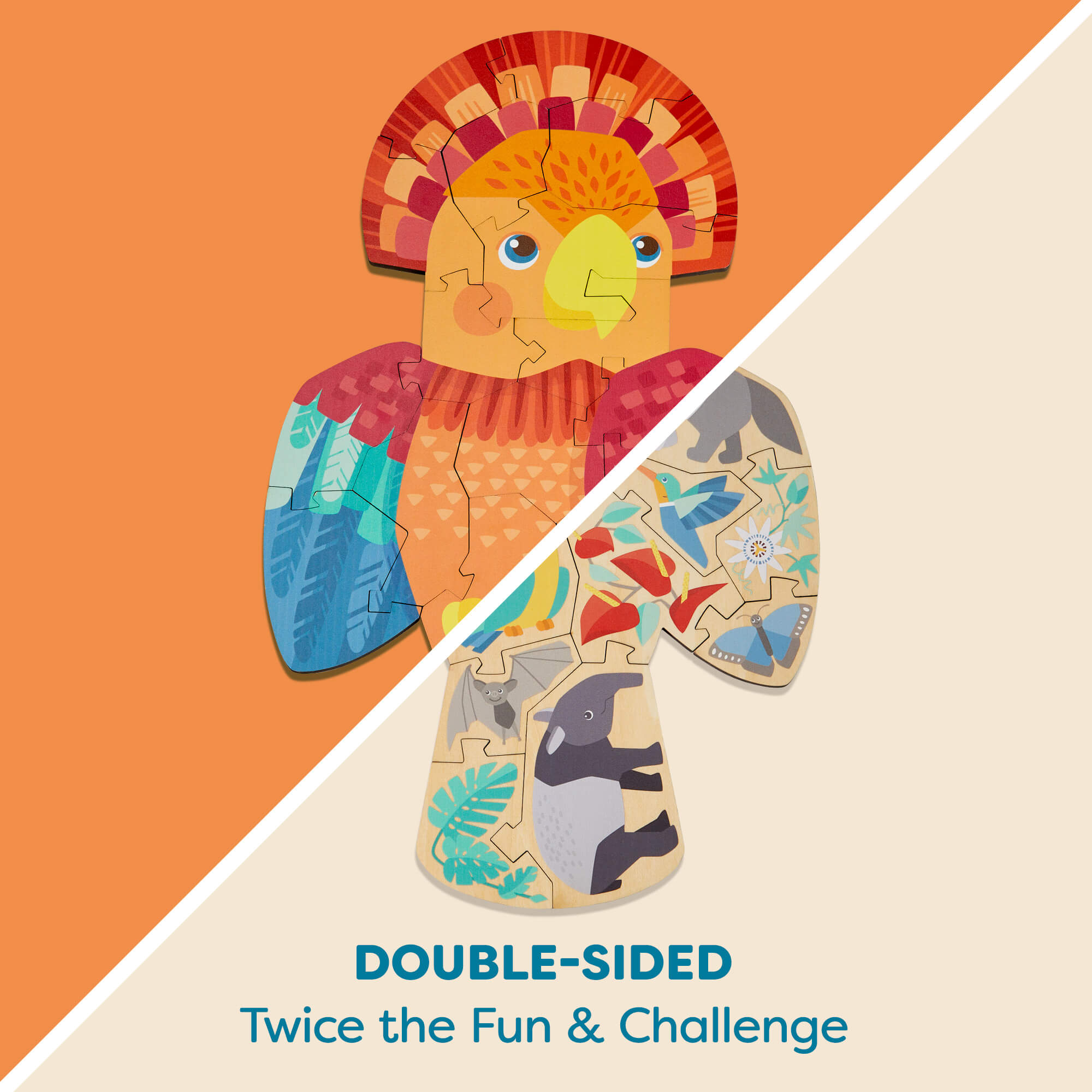 Parrot 2-in-1 Wooden Puzzle